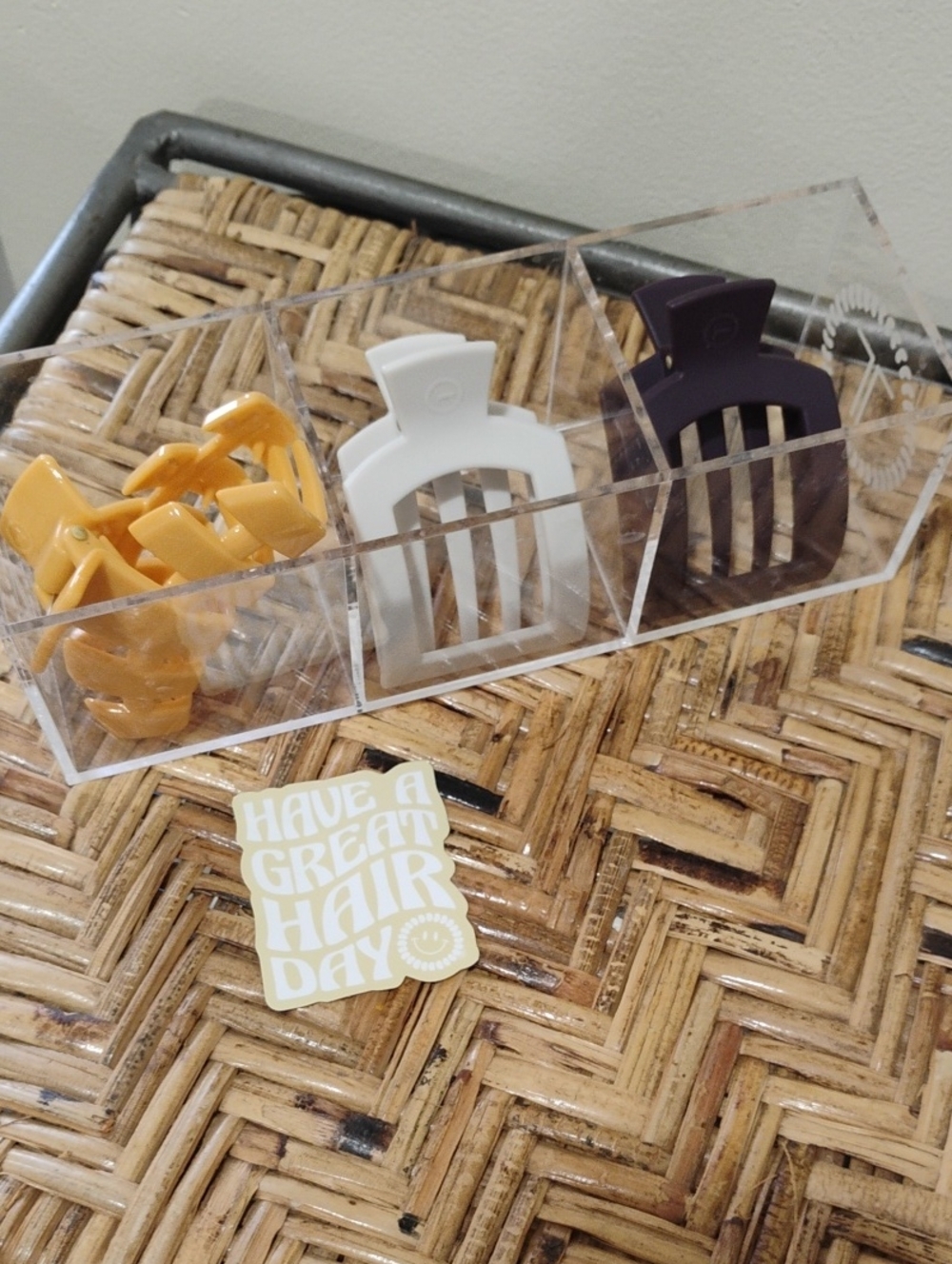 Set of 3 TELETIES Hair Clips And Tray